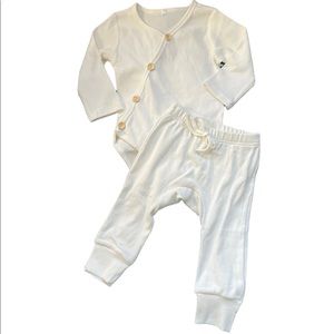 All white Onesie with button detailing & matching joggers.
